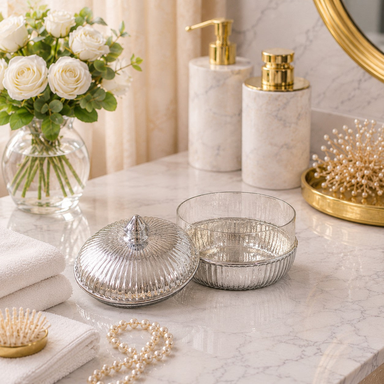 Ribbed Glass Dome Jar — Castle Crafts