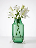 Apothecary Wide Shoulder Glass Vase — Hand-Blown Glass from Firozabad, India — Colour Variant
