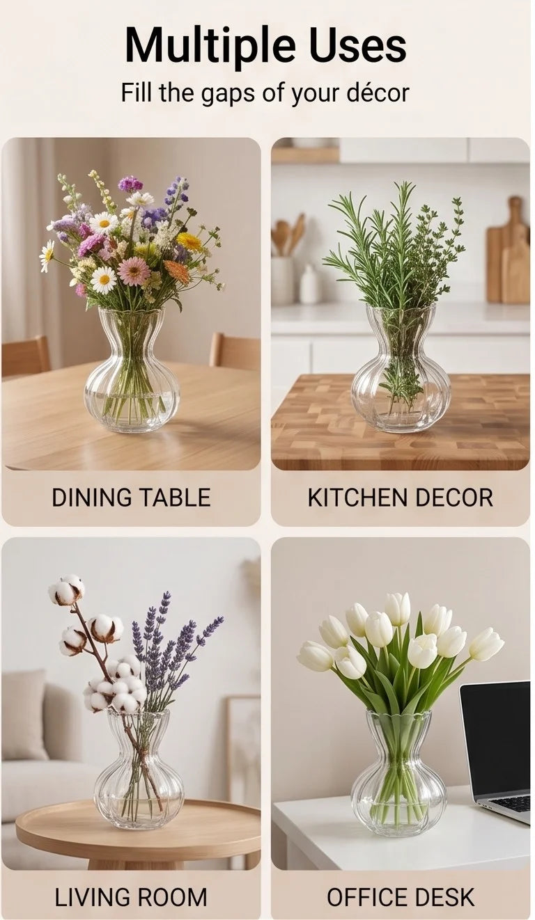 Pastel Ruffle Ribbed Glass Vase — Hand-Blown Glass from Firozabad, India — Décor Inspiration