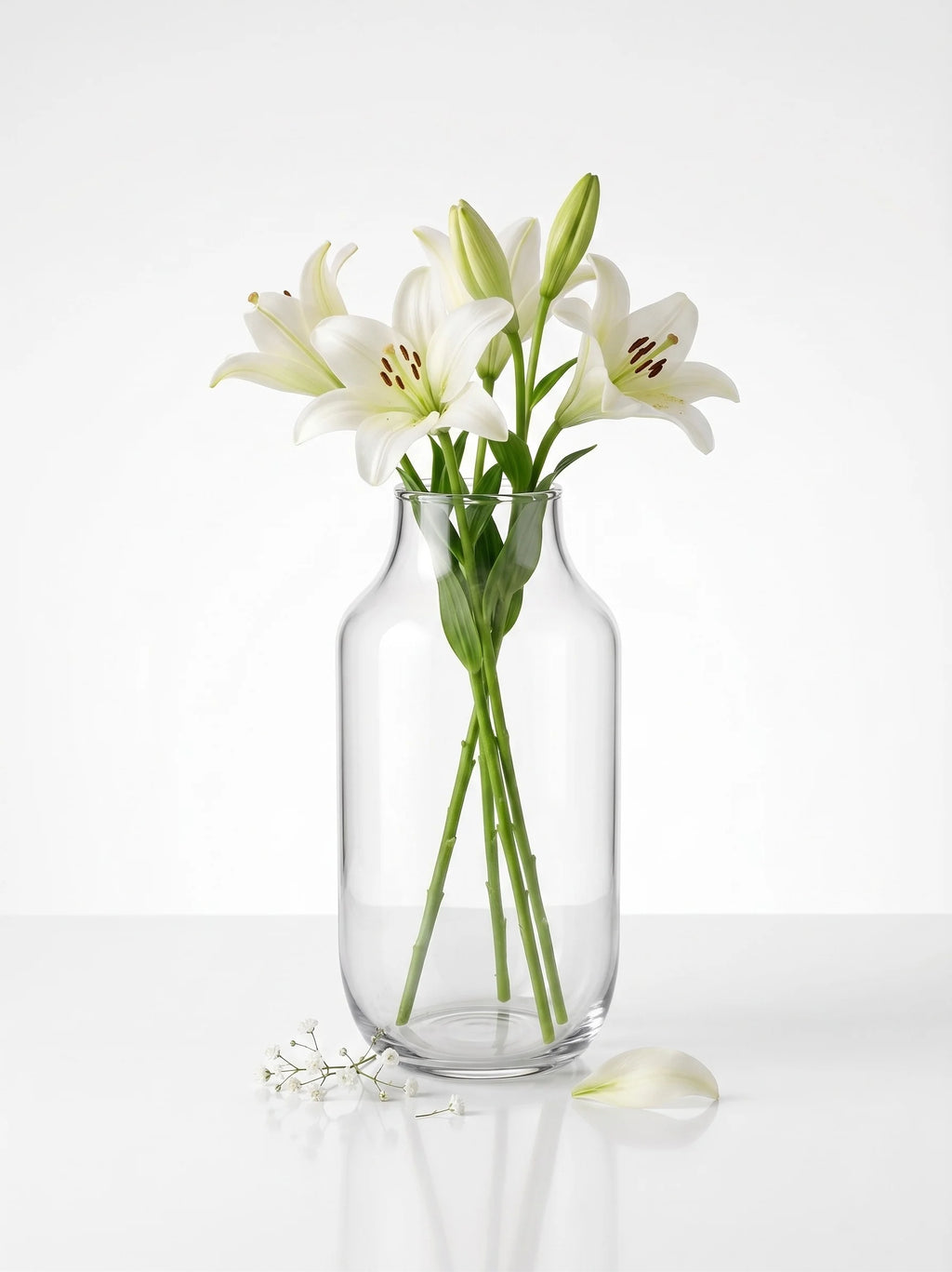 Nordic Wide Shoulder Glass Vase — Hand-Blown Glass from Firozabad, India — Top View