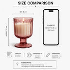 Sandalwood Goblet Glass Soy Wax Candle | Luxury Home Décor — Hand-Blown Glass from Firozabad, India — Detail Close-Up