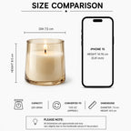 Sandalwood Classic Cylinder Glass Soy Wax Candle | 5 Colours — Hand-Blown Glass from Firozabad, India — Detail Close-Up