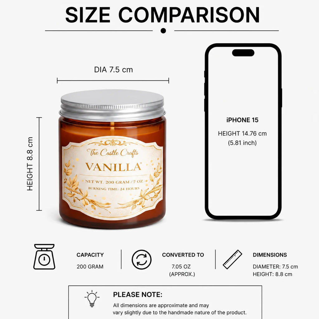 Oud Amber Glass Jar Soy Wax Candle | Silver Lid & Label — Hand-Blown Glass from Firozabad, India — Texture & Craftsmanship