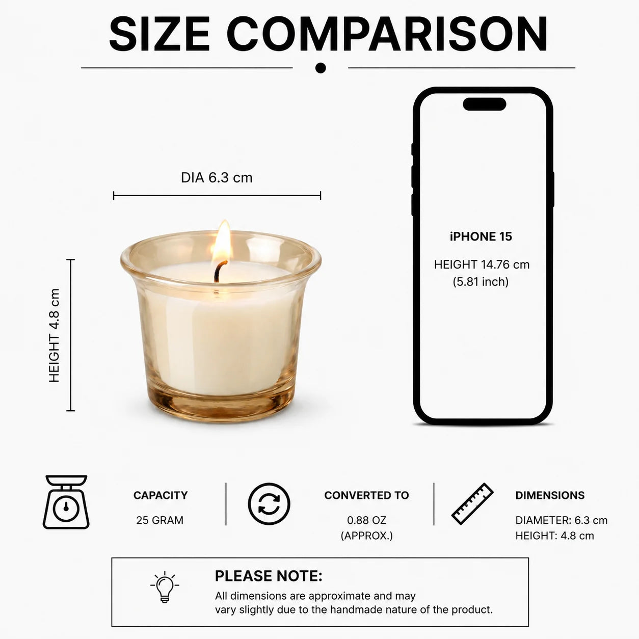 Rose Clear Glass Soy Wax Votive Candle | 6 Colours — Pack of 6 — Hand-Blown Glass from Firozabad, India — Detail Close-Up