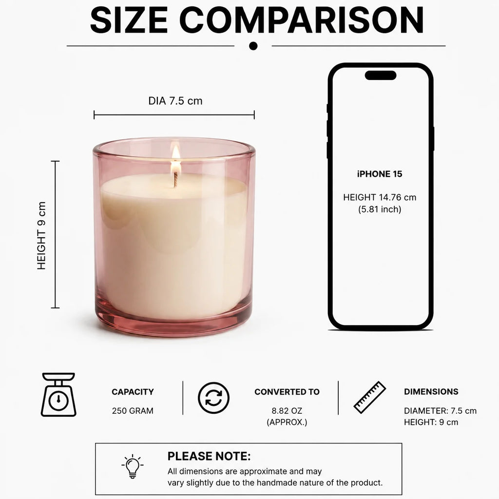 Musk Smooth Coloured Cylinder Glass Soy Wax Candle | 4 Colours — Hand-Blown Glass from Firozabad, India — Texture & Crafts...