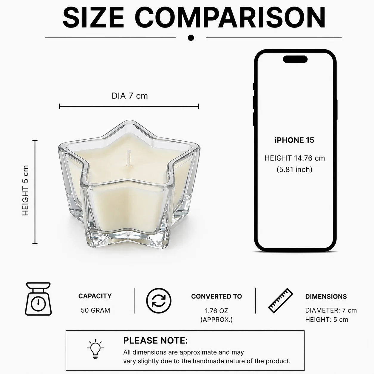 Oud Star-Shaped Glass Soy Wax Candle | Unique Festive Gift — Hand-Blown Glass from Firozabad, India — Detail Close-Up