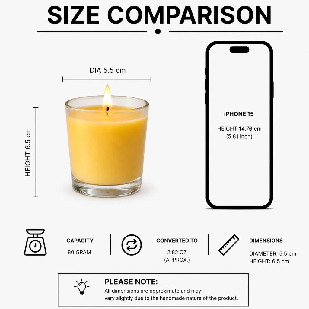 Rose Clear Glass Soy Wax Candle | Bright Colours — Pack of 2 — Hand-Blown Glass from Firozabad, India — Detail Close-Up