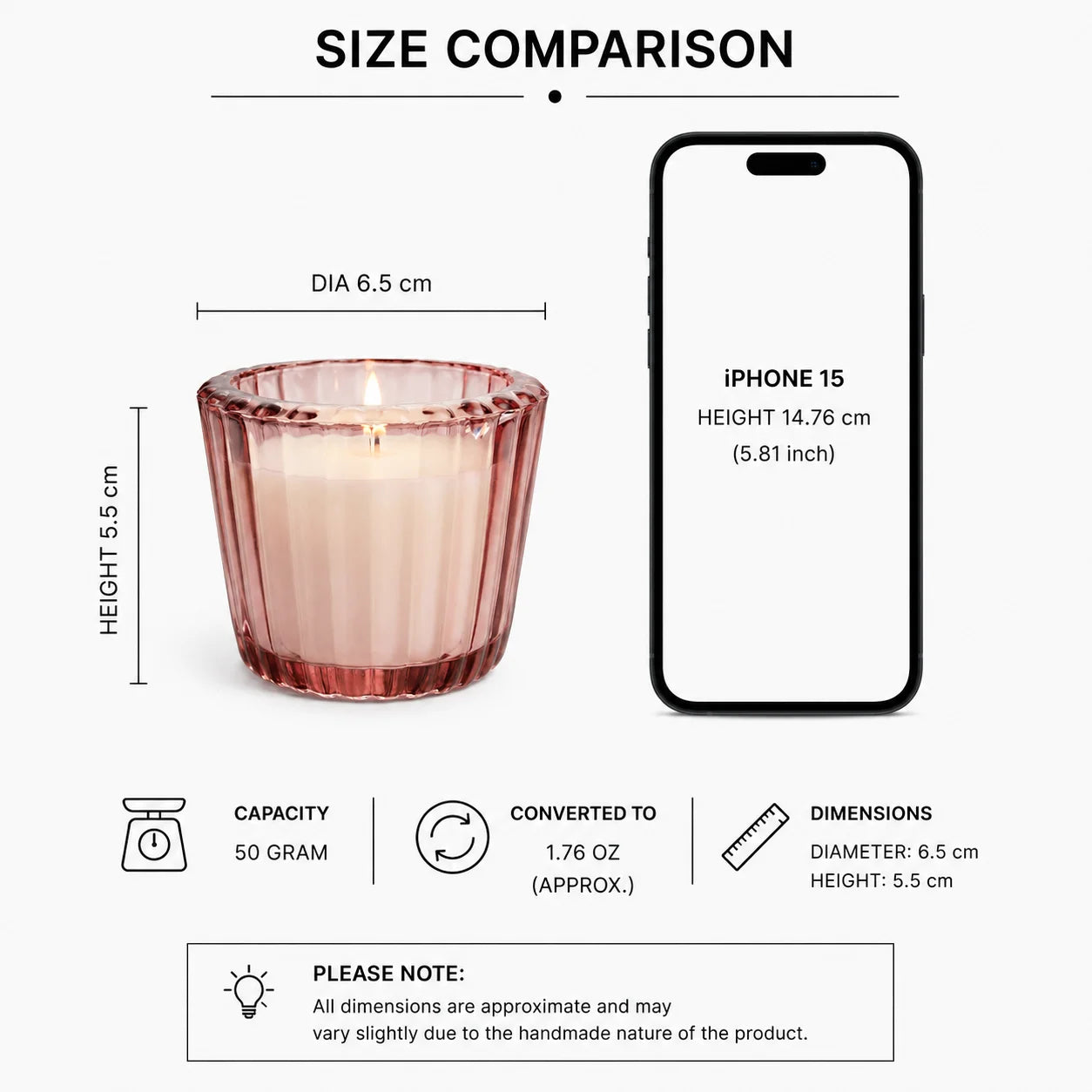 Sandalwood Ribbed Glass Votive Soy Wax Candle — Hand-Blown Glass from Firozabad, India — Lifestyle Setting