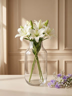 Nordic Wide Shoulder Glass Vase — Hand-Blown Glass from Firozabad, India — Gifting Presentation