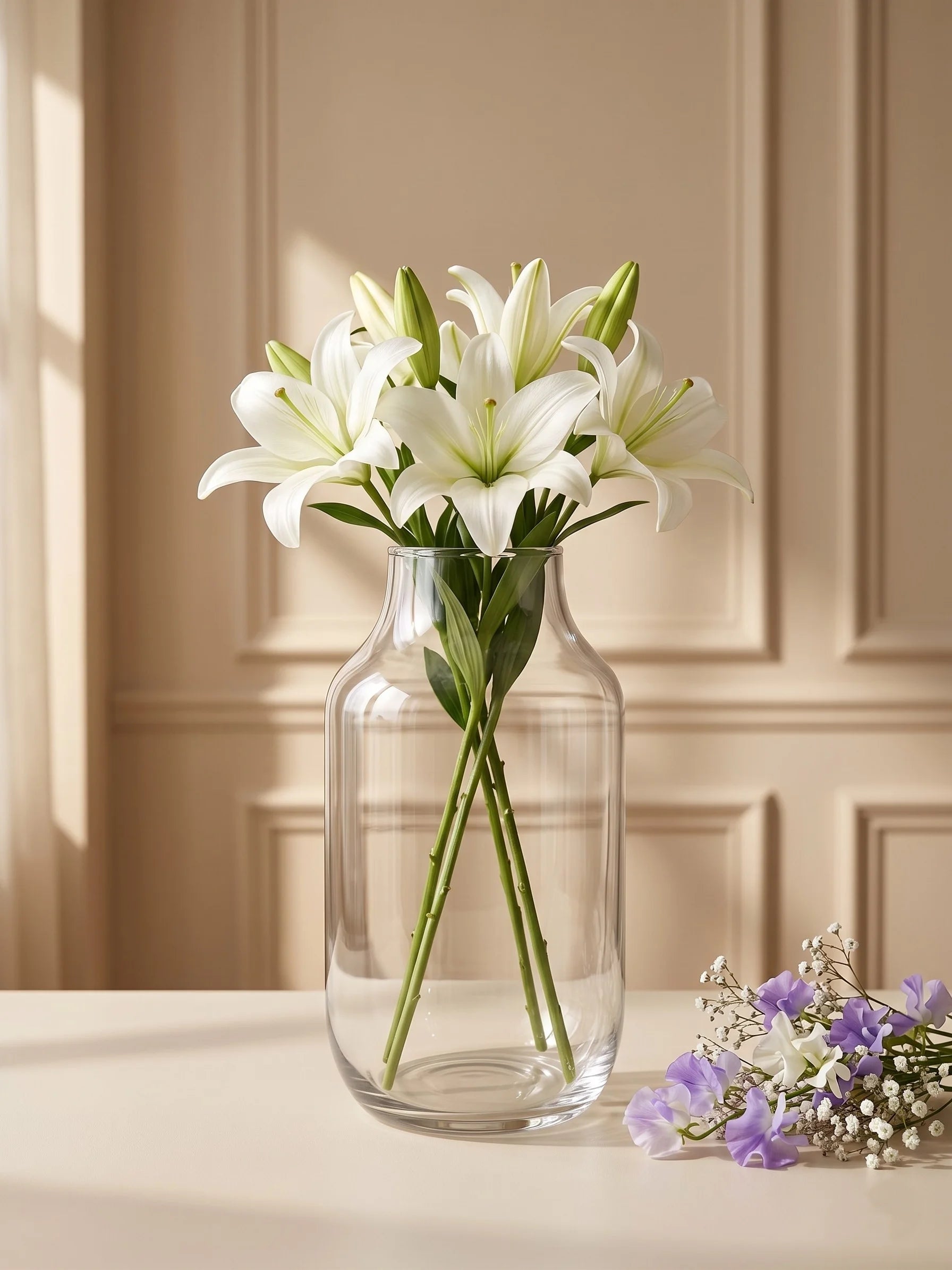 Nordic Wide Shoulder Glass Vase — Hand-Blown Glass from Firozabad, India — Gifting Presentation