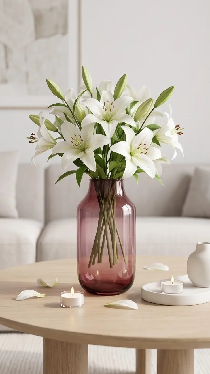 Apothecary Wide Shoulder Glass Vase — Hand-Blown Glass from Firozabad, India — Light & Shadow