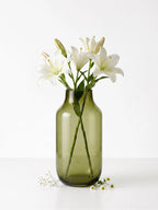 Apothecary Wide Shoulder Glass Vase — Hand-Blown Glass from Firozabad, India — Premium Detail