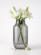 Nordic Wide Shoulder Glass Vase — Hand-Blown Glass from Firozabad, India — Light & Shadow