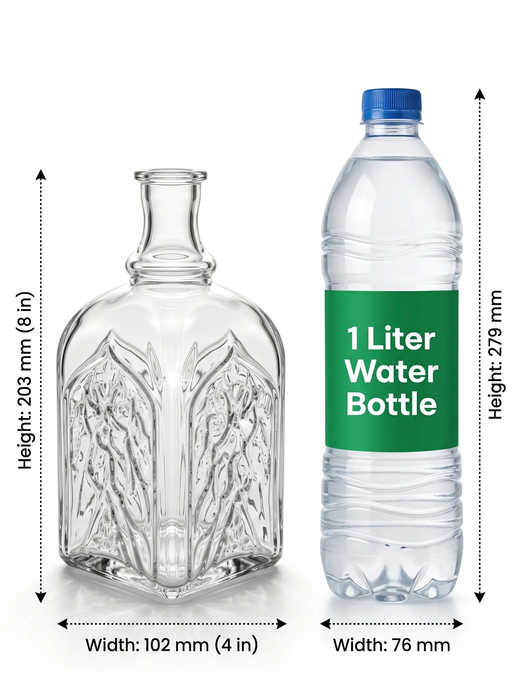 Gothic Cathedral Embossed Glass Vase — Hand-Blown Glass from Firozabad, India — Lifestyle Setting