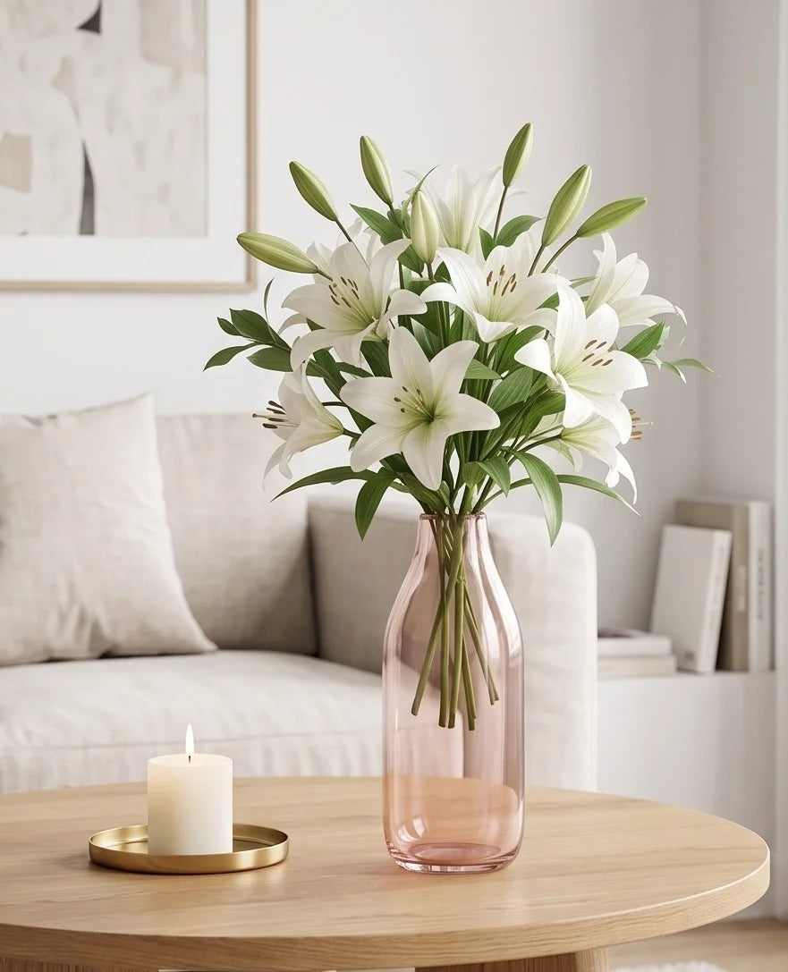 Nordic Carafe Bottle Glass Vase — Hand-Blown Glass from Firozabad, India — Décor Inspiration