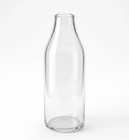 Nordic Carafe Bottle Glass Vase — Hand-Blown Glass from Firozabad, India — Side Angle View