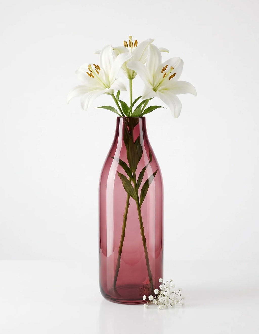 Harvest Carafe Bottle Glass Vase — Hand-Blown Glass from Firozabad, India — Detail Close-Up