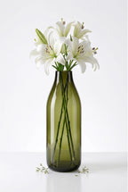 Nordic Carafe Bottle Glass Vase — Hand-Blown Glass from Firozabad, India — Texture & Craftsmanship