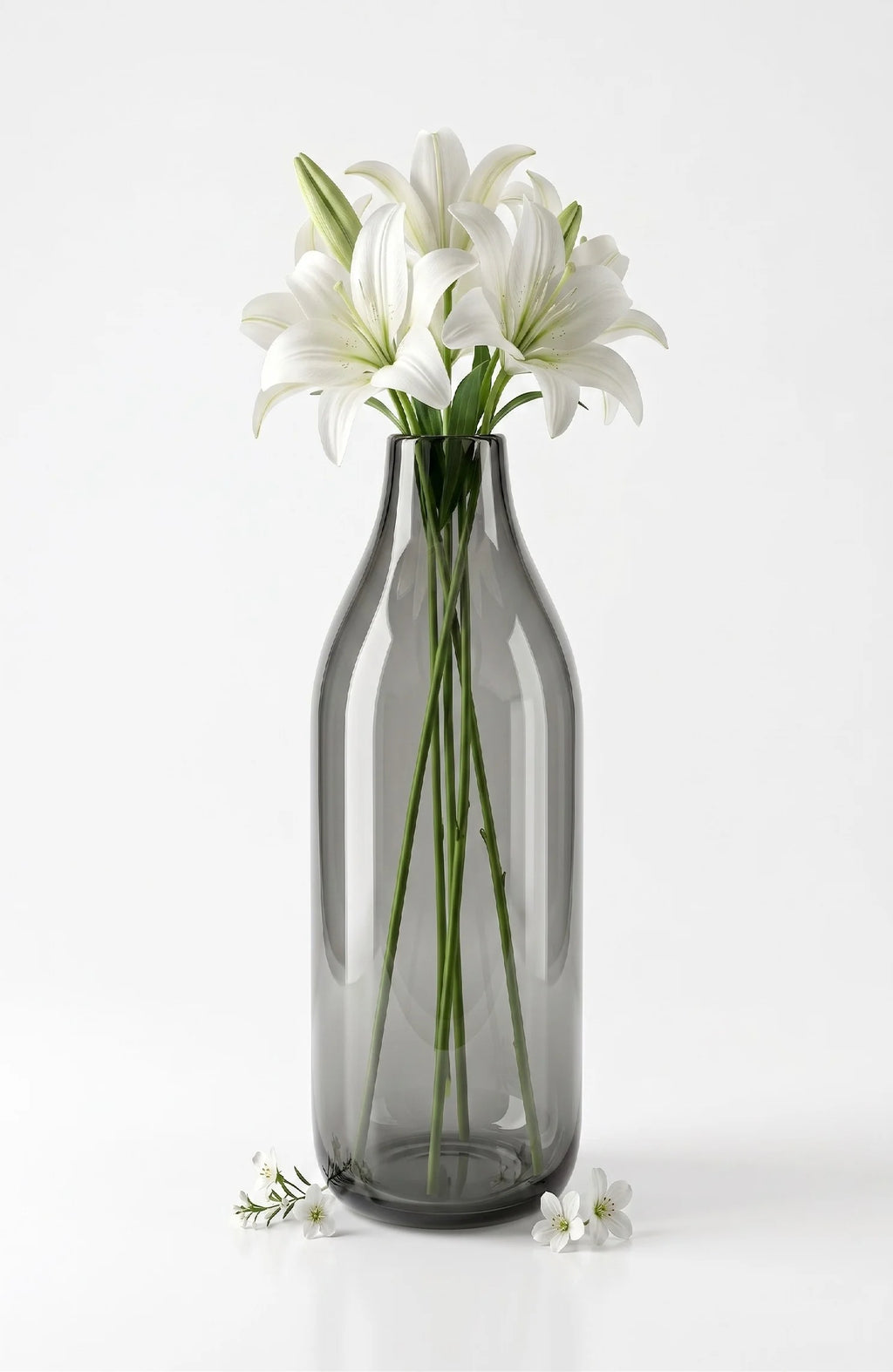 Nordic Carafe Bottle Glass Vase — Hand-Blown Glass from Firozabad, India — Festive Styling