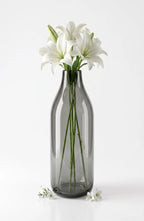 Nordic Carafe Bottle Glass Vase — Hand-Blown Glass from Firozabad, India — Festive Styling