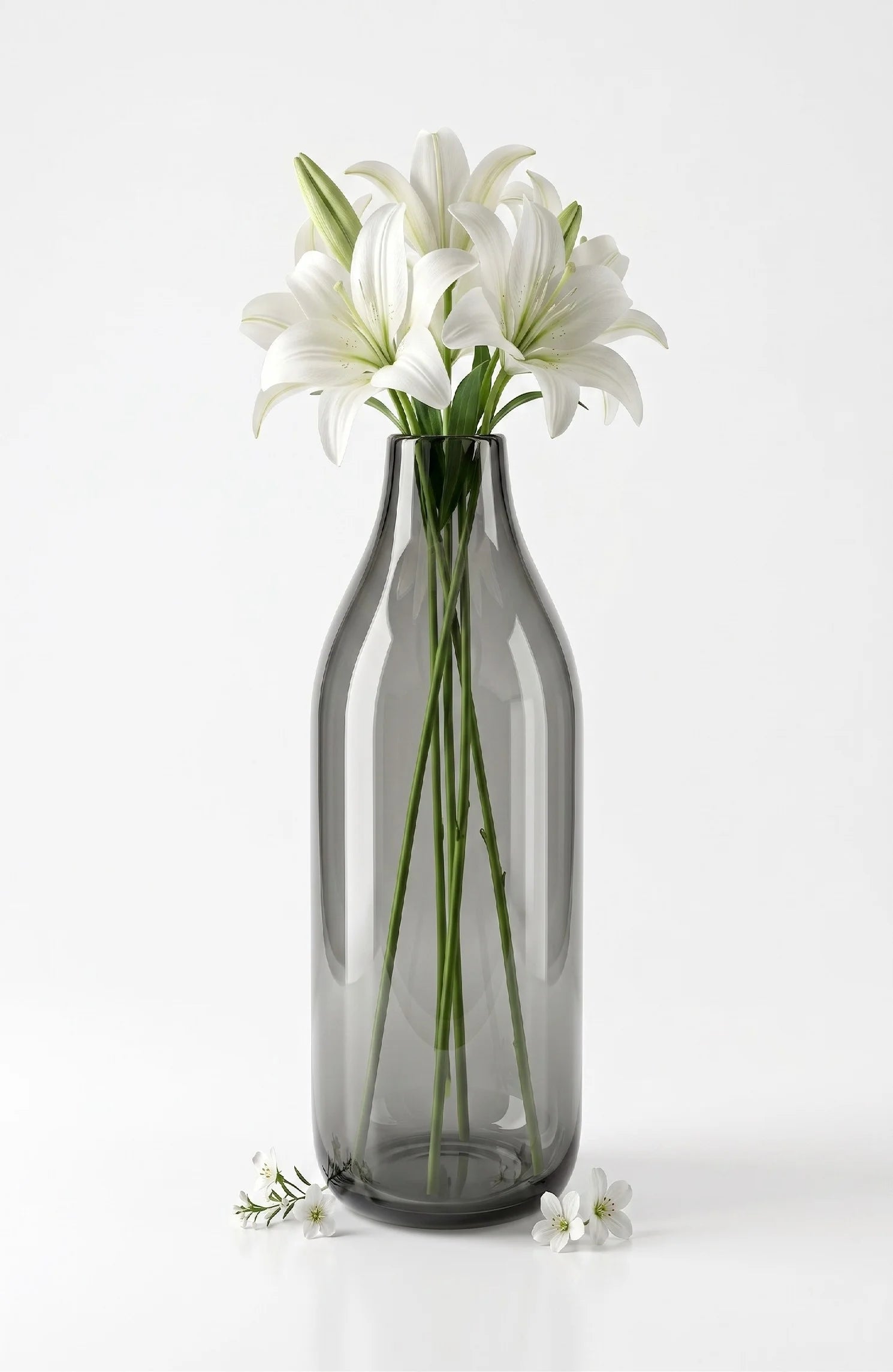 Nordic Carafe Bottle Glass Vase — Hand-Blown Glass from Firozabad, India — Festive Styling
