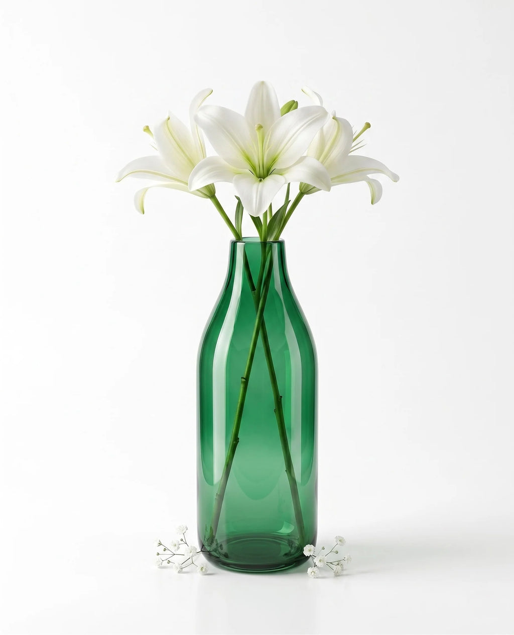 Harvest Carafe Bottle Glass Vase — Hand-Blown Glass from Firozabad, India — Festive Styling