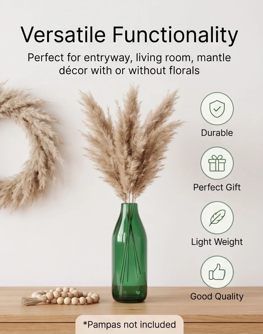 Harvest Carafe Bottle Glass Vase — Hand-Blown Glass from Firozabad, India — In a Living Space