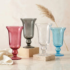 Baroque Chalice Smooth Glass Vase — Hand-Blown Glass from Firozabad, India | Floral Arrangements & Home Styling