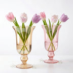 Blossom Chalice Smooth Glass Vase — Hand-Blown Glass from Firozabad, India | Floral Arrangements & Home Styling
