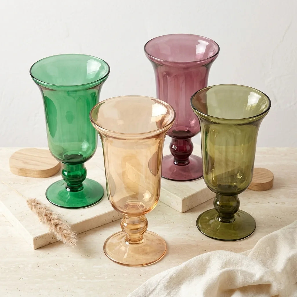 Pearl Bell Smooth Glass Vase — Hand-Blown Glass from Firozabad, India — Styled for Home Décor