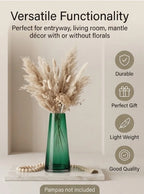 Tapering Cone Tall Glass Vase — Hand-Blown Glass from Firozabad, India — Festive Styling