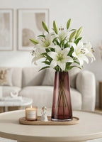 Tapering Cone Tall Glass Vase — Hand-Blown Glass from Firozabad, India — Multi-Angle Showcase