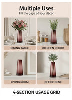 Tapering Cone Tall Glass Vase — Hand-Blown Glass from Firozabad, India — Curated Display