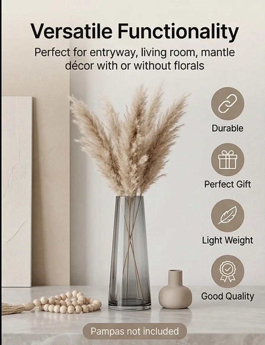 Serenity Cone Glass Vase — Hand-Blown Glass from Firozabad, India — Texture & Craftsmanship