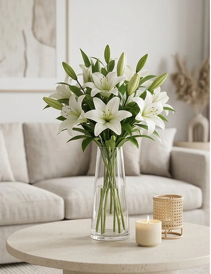 Serenity Cone Glass Vase — Hand-Blown Glass from Firozabad, India — Festive Styling