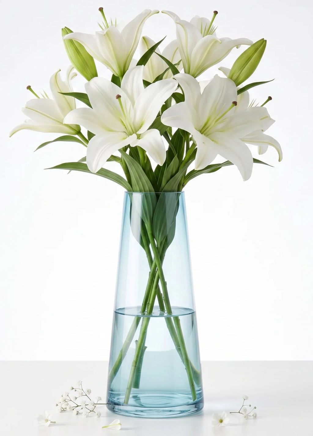 Serenity Cone Glass Vase — Hand-Blown Glass from Firozabad, India — Multi-Angle Showcase