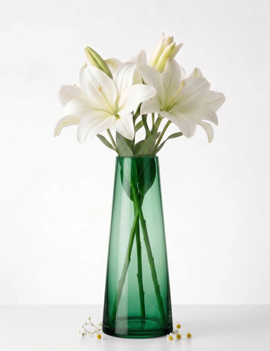 Terra Cone Smooth Glass Vase — Hand-Blown Glass from Firozabad, India — Festive Styling