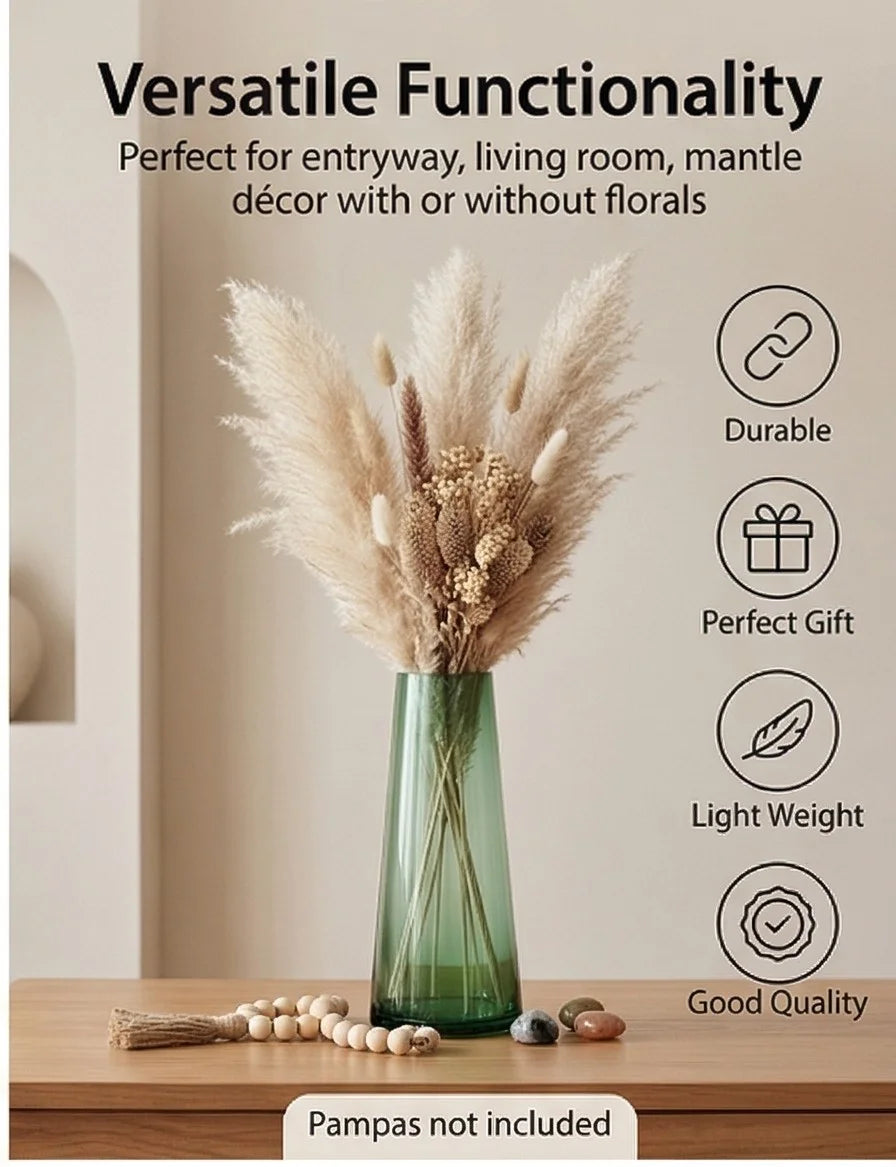 Terra Cone Smooth Glass Vase — Hand-Blown Glass from Firozabad, India — In a Living Space