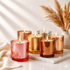 Musk Mercury Glass Candle | Standard Votive | 30Hr Burn | 6 Metallic Shades — Castle Crafts