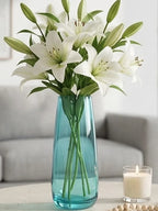 Jewel Taper Slim Glass Vase — Hand-Blown Glass from Firozabad, India — Lifestyle Setting