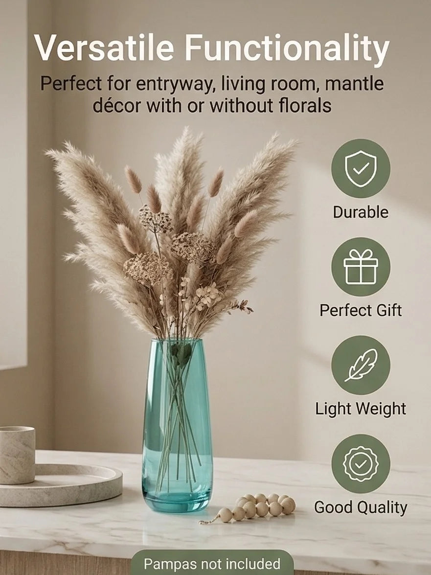 Vale Barrel Smooth Glass Vase — Hand-Blown Glass from Firozabad, India — Colour Variant