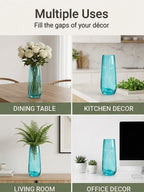 Vale Barrel Smooth Glass Vase — Hand-Blown Glass from Firozabad, India — Top View