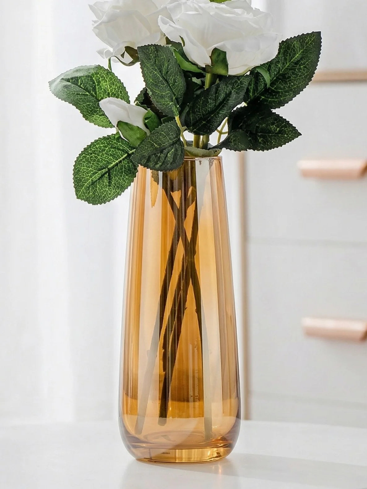 Vale Barrel Smooth Glass Vase — Hand-Blown Glass from Firozabad, India — Festive Styling