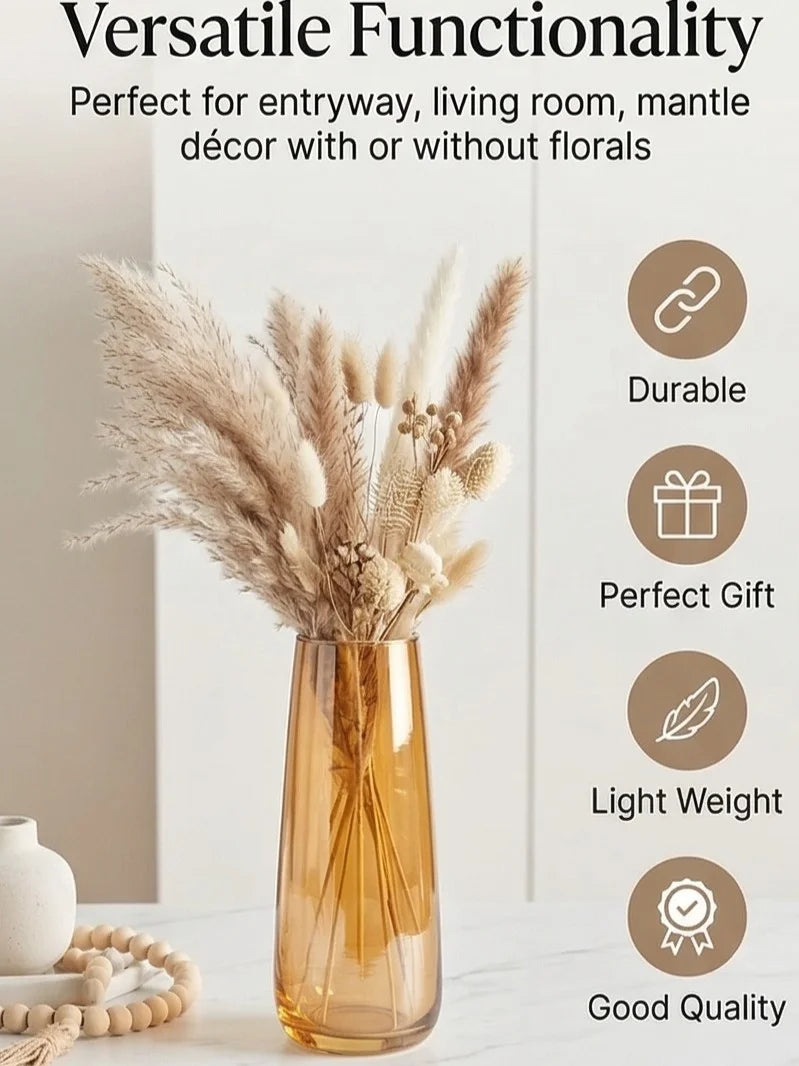 Blossom Taper Slim Glass Vase — Hand-Blown Glass from Firozabad, India — Lifestyle Setting