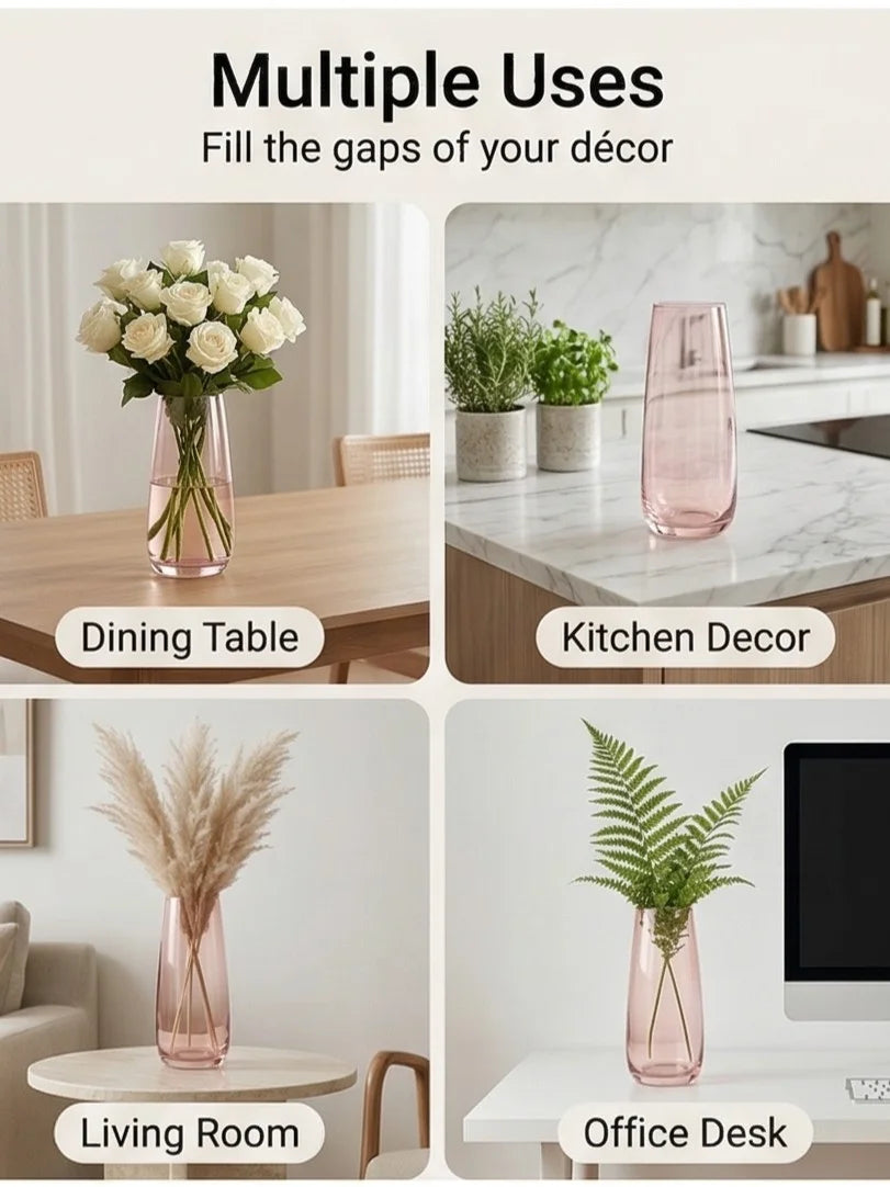 Dew Taper Slim Glass Vase — Hand-Blown Glass from Firozabad, India — Décor Inspiration