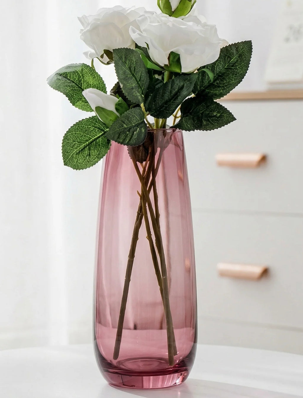 Vale Barrel Smooth Glass Vase — Hand-Blown Glass from Firozabad, India — Multi-Angle Showcase