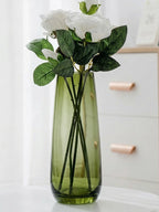 Vale Barrel Smooth Glass Vase — Hand-Blown Glass from Firozabad, India — Handcrafted Finish