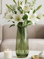 Dew Taper Slim Glass Vase — Hand-Blown Glass from Firozabad, India — Detail Close-Up