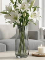 Dew Taper Slim Glass Vase — Hand-Blown Glass from Firozabad, India — Light & Shadow