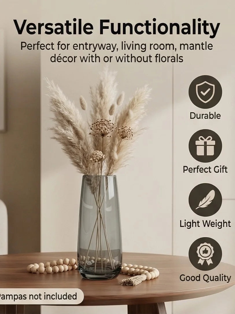 Dew Taper Slim Glass Vase — Hand-Blown Glass from Firozabad, India — Multi-Angle Showcase